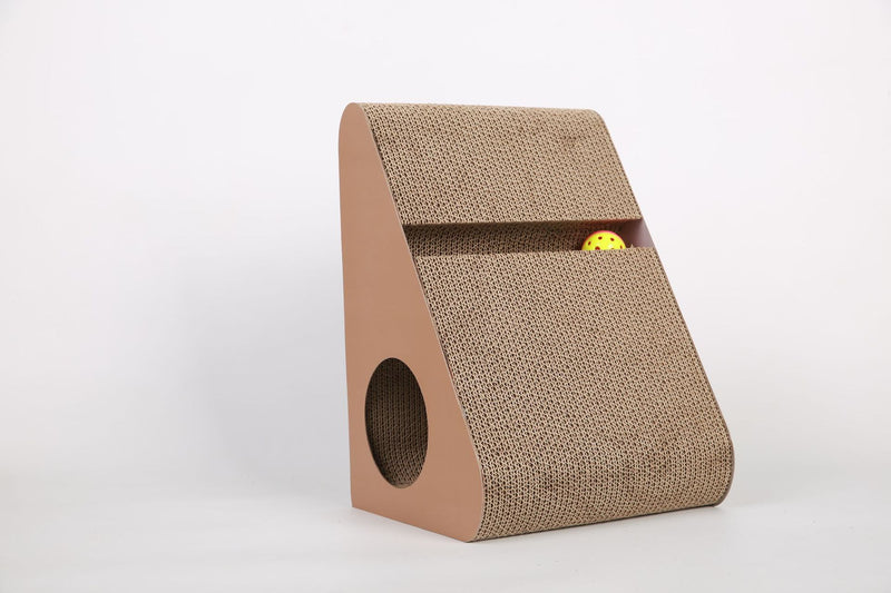 Triangle Cat Scratching Board with Corrugated Paper Toy