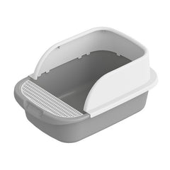 Large Cat Litter Box with Half Enclosure and Splash Guard