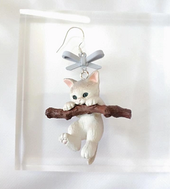 3D Cat Ear Earrings with 925 Silver Lucky Cat Design