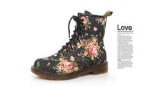 Floral Flat Martin Boots and Ankle Boots
