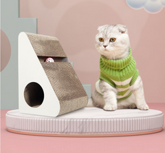 Triangle Cat Scratching Board with Corrugated Paper Toy