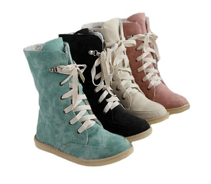 Customizable Flat Round Toe Boots for Women Size 30-52