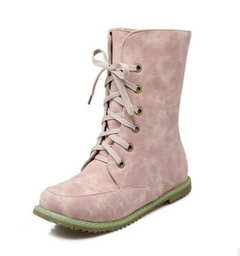 Customizable Flat Round Toe Boots for Women Size 30-52